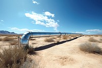 Fuel pipe in the desert sunny day architecture. AI generated Image by rawpixel.