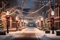 Christmas celebration town outdoors winter street. AI generated Image by rawpixel.