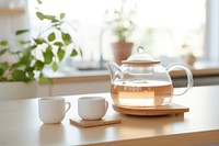 Tea pot set teapot glass mug. AI generated Image by rawpixel.