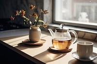 Tea pot window glass drink. AI generated Image by rawpixel.