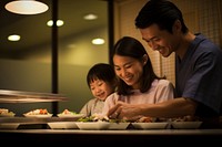 Japanese family restaurant people food. AI generated Image by rawpixel.