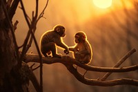 Monkeys wildlife animal mammal. AI generated Image by rawpixel.