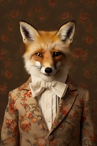 Fox wearing suit. AI generated Image by rawpixel.