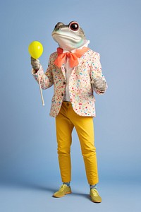 Frog holding birthday balloon. AI generated Image by rawpixel.