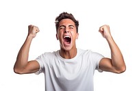 Winner shouting adult hand. AI generated Image by rawpixel.