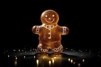 Sgingerbread man cookie food black background. AI generated Image by rawpixel.