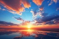 Blue sky sunset outdoors horizon. AI generated Image by rawpixel.