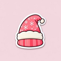 Red christmas hat pink pink background celebration. AI generated Image by rawpixel.