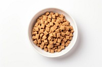 Dry pet food bowl white background ingredient. AI generated Image by rawpixel.