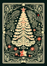 Vintage greeting card christmas decoration pattern. AI generated Image by rawpixel.