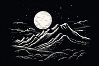 Moon and mountain astronomy nature night. AI generated Image by rawpixel.