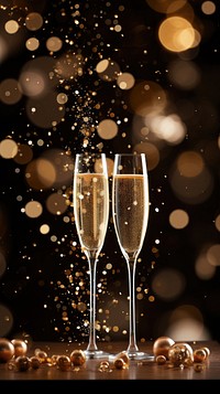 Champagne bubbles glass drink wine. AI generated Image by rawpixel.