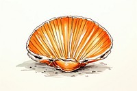 Cockle seafood cartoon sketch clam. 