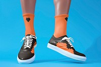 Leather sneakers mockup, apparel psd