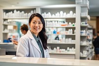 A pharmacist woman pharmacy medicine smiling. AI generated Image by rawpixel.