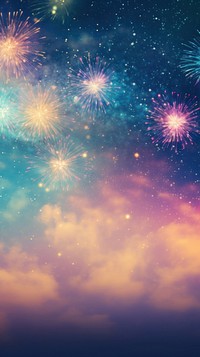 New year fireworks sky outdoors nature. AI generated Image by rawpixel.