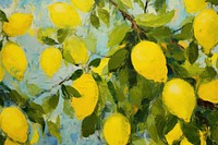 Lemon pattern painting backgrounds fruit. AI generated Image by rawpixel.
