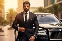 Middle eastern businessman car vehicle luxury. AI generated Image by rawpixel.