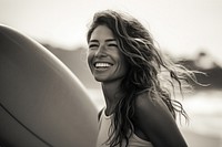 Surfboard laughing outdoors sports. AI generated Image by rawpixel.