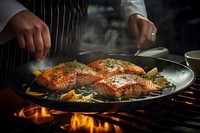 Grilled salmon steaks cooking grilled adult. AI generated Image by rawpixel.