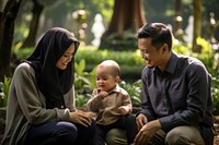 Indonesian family father adult child. AI generated Image by rawpixel.