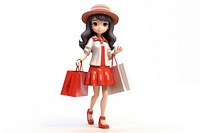 Shopping figurine handbag doll. 