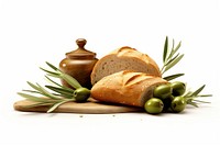 Olive bread food white background. AI generated Image by rawpixel.