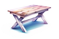 A wooden table furniture bench white background. AI generated Image by rawpixel.