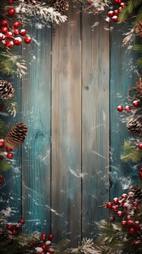 Wood background backgrounds christmas plant. AI generated Image by rawpixel.