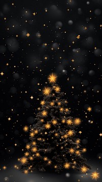 Christmas tree plant star illuminated. AI generated Image by rawpixel.