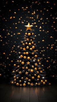 Christmas tree yellow light star. 