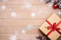 Christmas gift snow wood celebration. AI generated Image by rawpixel.