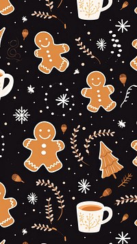 Christmas feast pattern cookie gingerbread. AI generated Image by rawpixel.