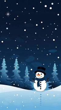 Snowman night christmas outdoors. 