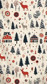 Christmas pattern mammal art. 