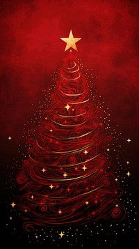 Christmas tree backgrounds star red. AI generated Image by rawpixel.
