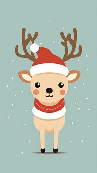 Deer christmas cartoon mammal. AI generated Image by rawpixel.
