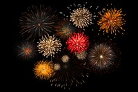 Fireworks night black background illuminated. AI generated Image by rawpixel.