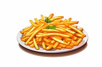 French fries food plate white background. AI generated Image by rawpixel.