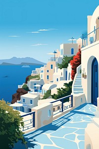 Santorini Greec architecture building house. AI generated Image by rawpixel.