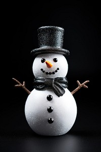 A snowman winter black black background. AI generated Image by rawpixel.