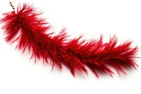 Christmas tinsel white background lightweight caterpillar. 