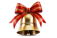 Christmas bell ribbon white background illuminated. AI generated Image by rawpixel.