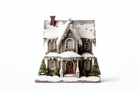 Christmas putz house architecture building white background. AI generated Image by rawpixel.