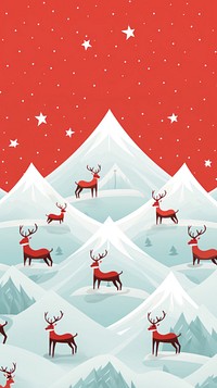 Reindeer christmas pattern cartoon. AI generated Image by rawpixel.