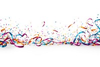 Celebration confetti colorful ribbons backgrounds white background splattered. AI generated Image by rawpixel.