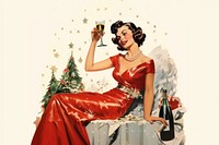 Drinking champagne christmas fashion adult. 