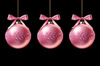 Three pink Christmas baubles christmas illuminated celebration. AI generated Image by rawpixel.