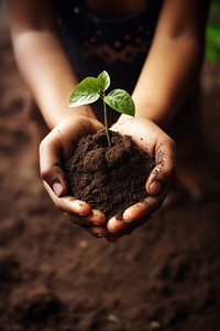 Kid plant soil gardening. 