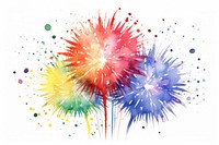 Colorful New Year fireworks white background celebration creativity. AI generated Image by rawpixel.